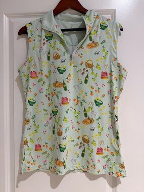 Kastel Denmark Picnic Print Polo Top